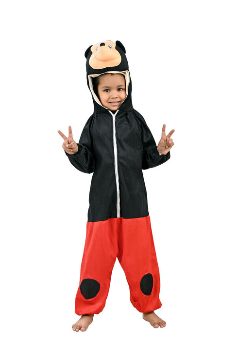 BookMyCostume The Brave Friendly Mouse Cartoon Character Kids Fancy Dress Costume | Red & Black